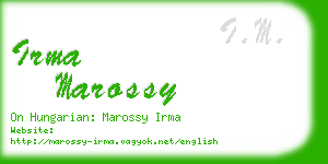 irma marossy business card